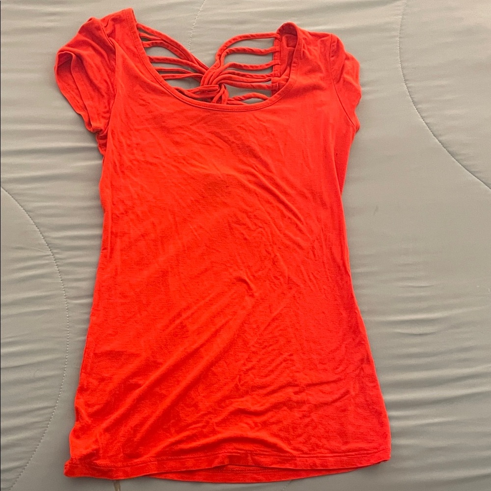 Love Culture Bright Red Short Sleeve Top